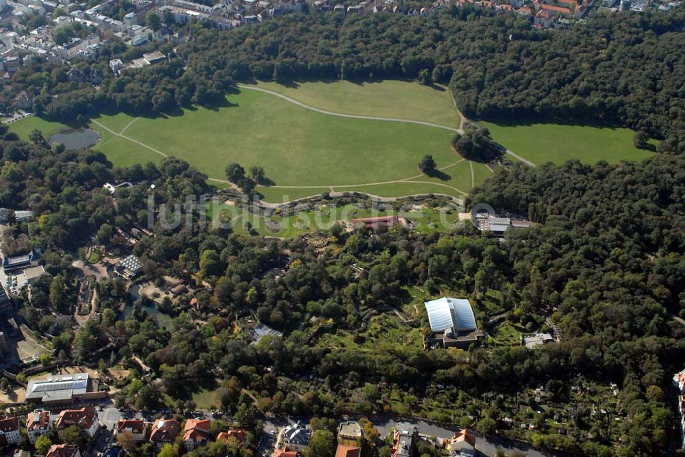 Luftaufnahme Leipzig - Die Grüne Wiese und der Zoologische Garten Leipzig