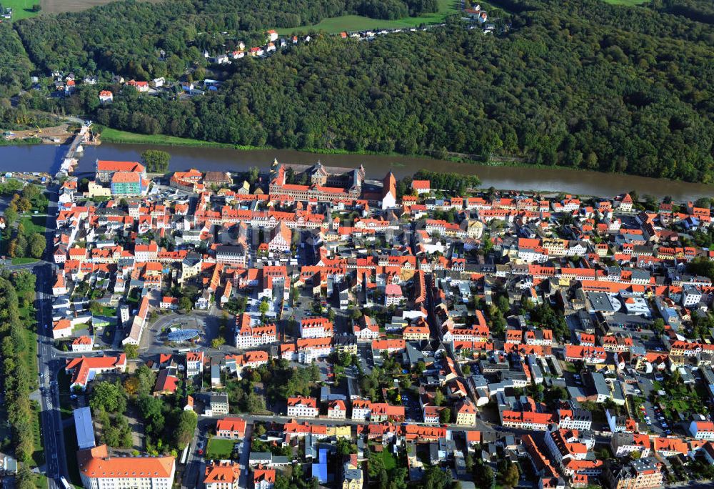 Grimma von oben - Die Große Kreisstadt Grimma an der Mulde in Sachsen