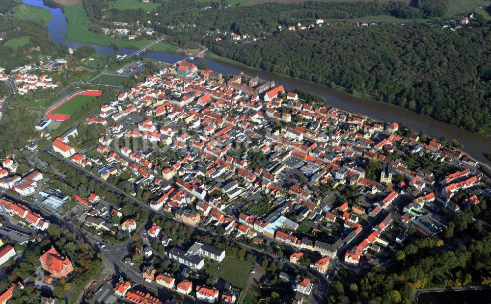 Luftbild Grimma - Die Große Kreisstadt Grimma an der Mulde in Sachsen