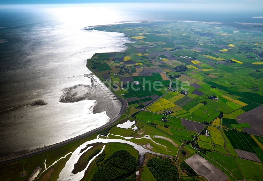 Eiderstedt von oben - Die Halbinsel Eiderstedt im Bundesland Schleswig-Holstein