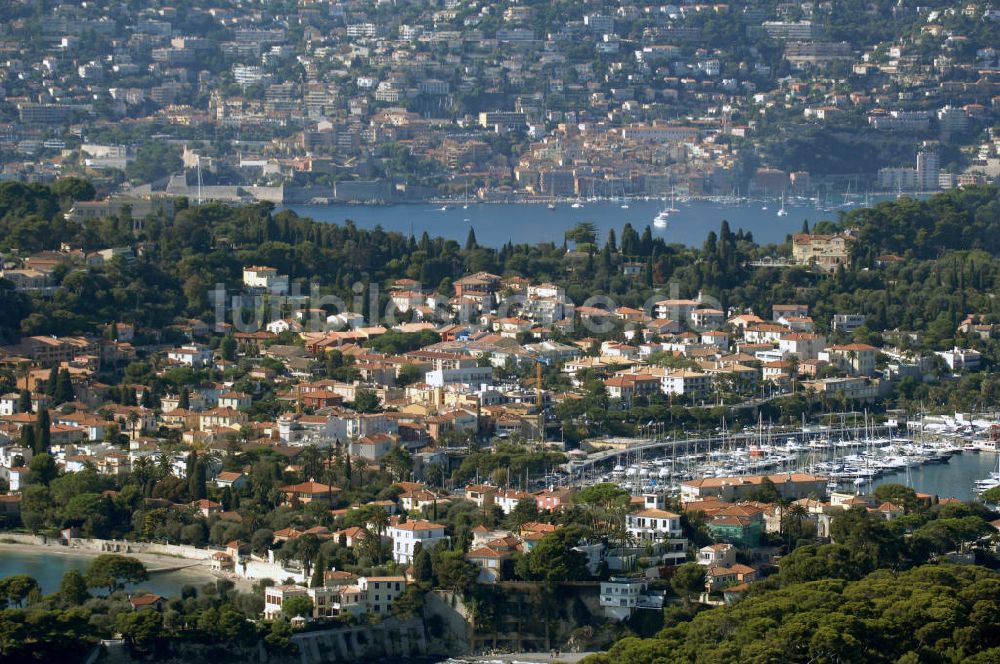 Luftaufnahme Saint-Jean-Cap-Ferrat - Die Halbinsel Saint-Jean-Cap-Ferrat und der Hafen