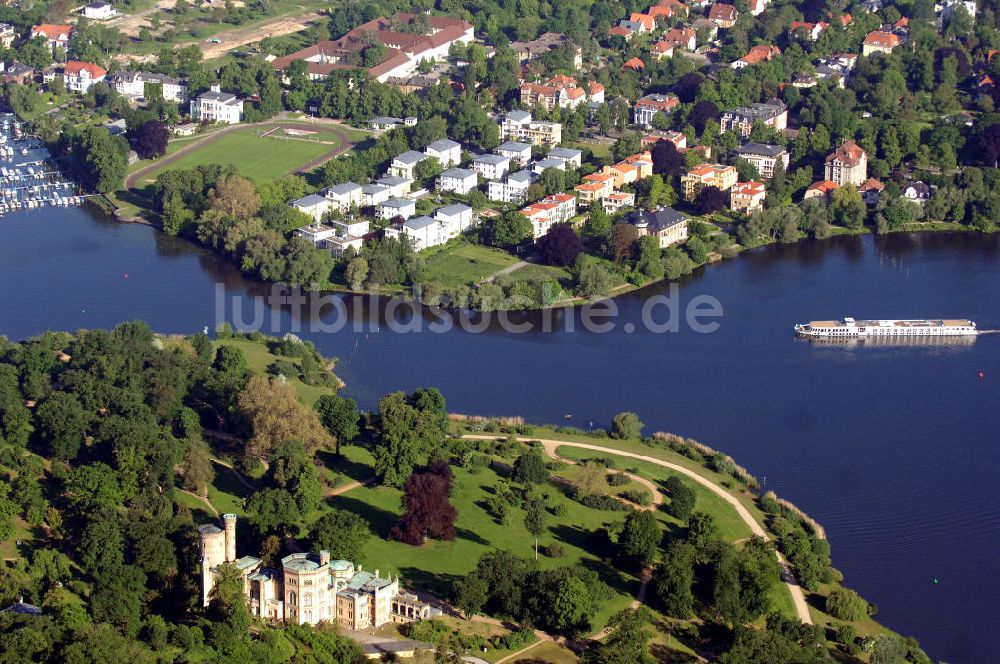 Potsdam Babelsberg aus der Vogelperspektive: Die Havel am Park Babelsberg in Potsdam