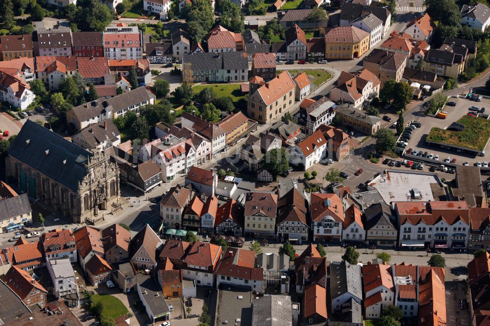 BÜCKEBURG aus der Vogelperspektive: Die Innenstadt und die Szadzkirche in Bückeburg