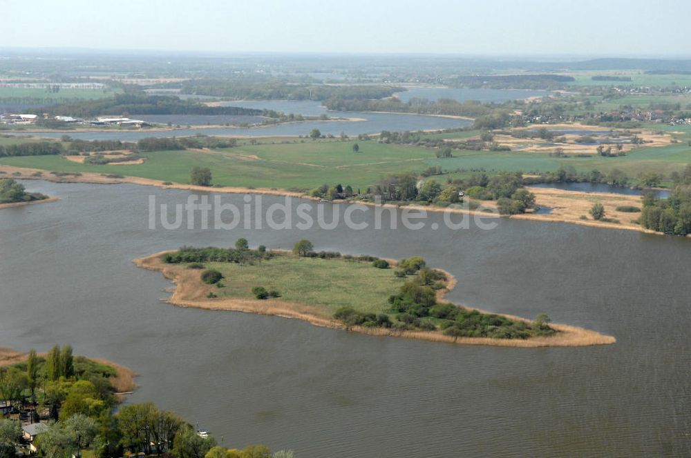 Brandenburg aus der Vogelperspektive: Die Insel Buhnenwerder im Beetzsee in Brandenburg