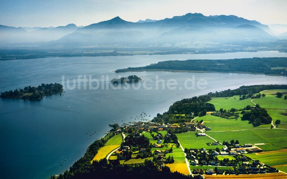 Luftbild Chiemsee - Die Insel Frauenchiemsee im Chiemsee im Bundesland Bayern