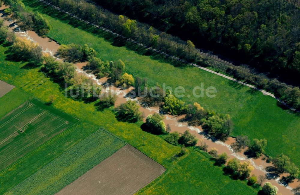 Bad Friedrichshall aus der Vogelperspektive: Die Jagst in Bad Friedrichshall im Bundesland Baden-Württemberg