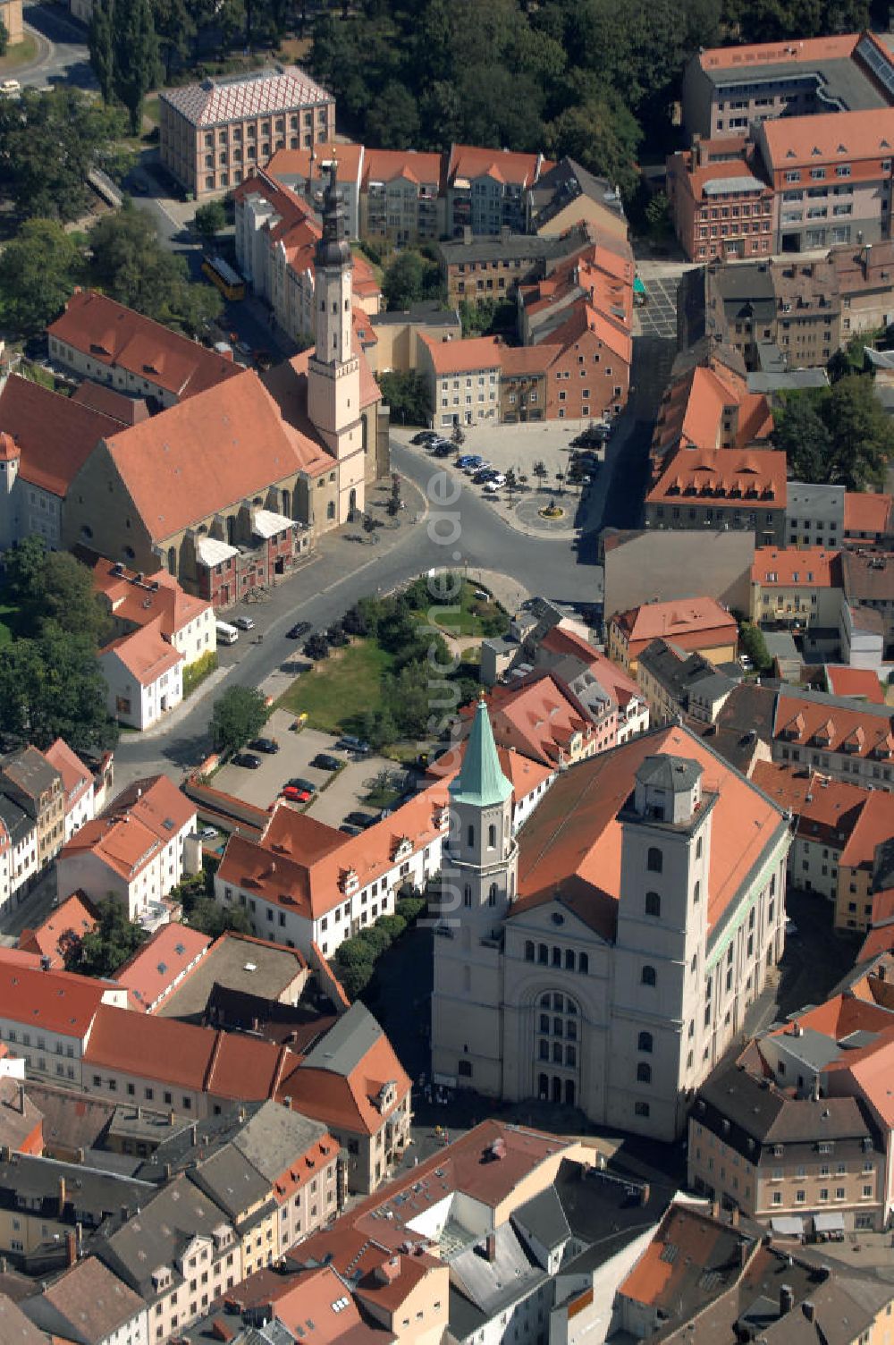 Zittau aus der Vogelperspektive: Die St. Johanniskirche in Zittau