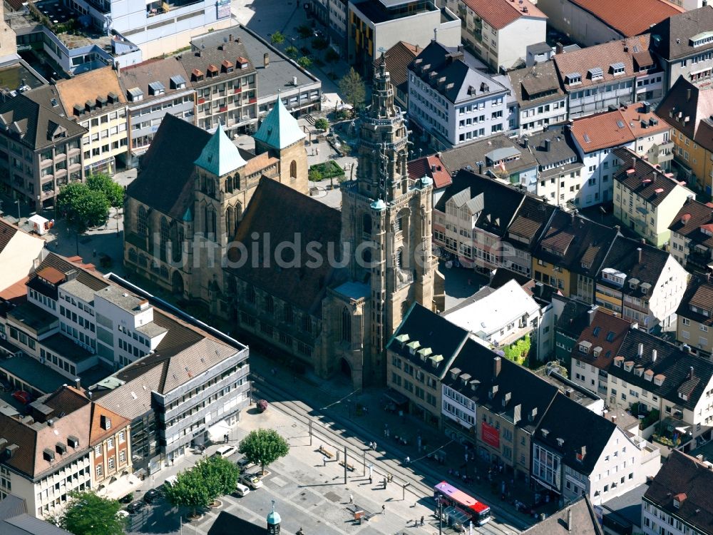 Heilbronn von oben - Die Kilianskirche in Heilbronn im Bundesland Baden-Württemberg