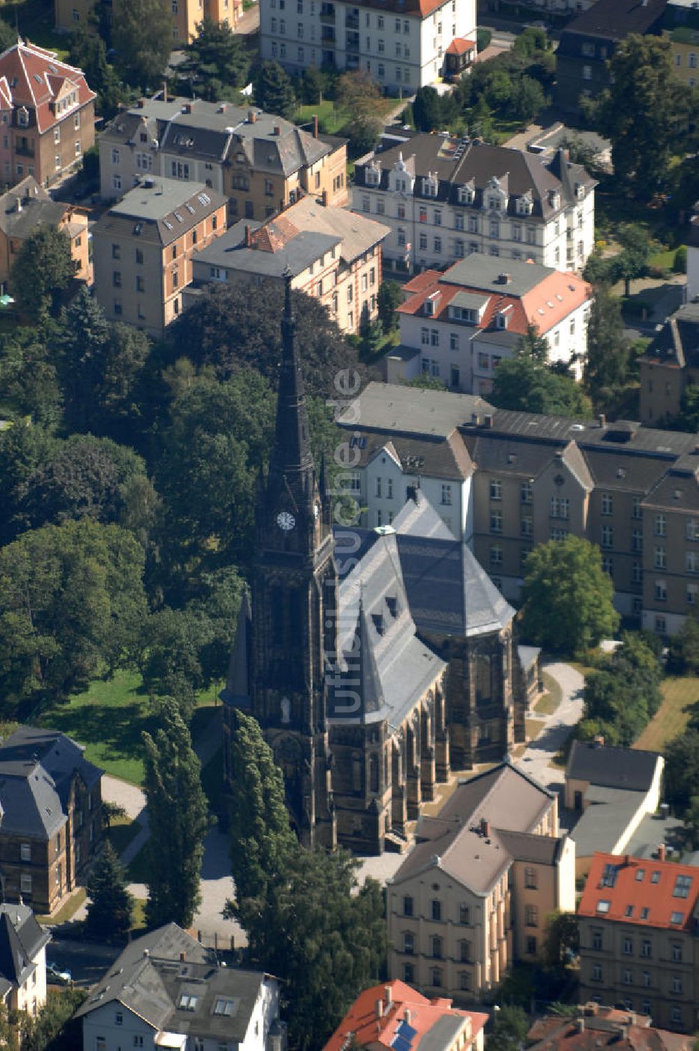 Luftbild Zittau - Die Kirche Mariä Heimsuchung in Zittau