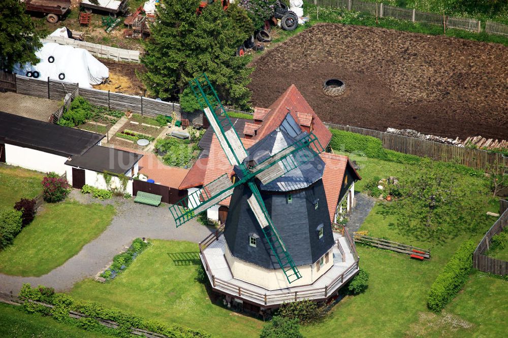 Linda von oben - Die Knapp-Mühle in Linda in Thüringen