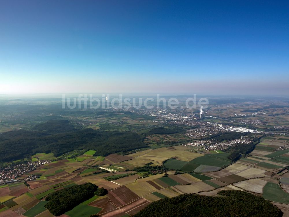 Luftbild Heilbronn - Die Landschaft um Heilbronn im Bundesland Baden-Württemberg