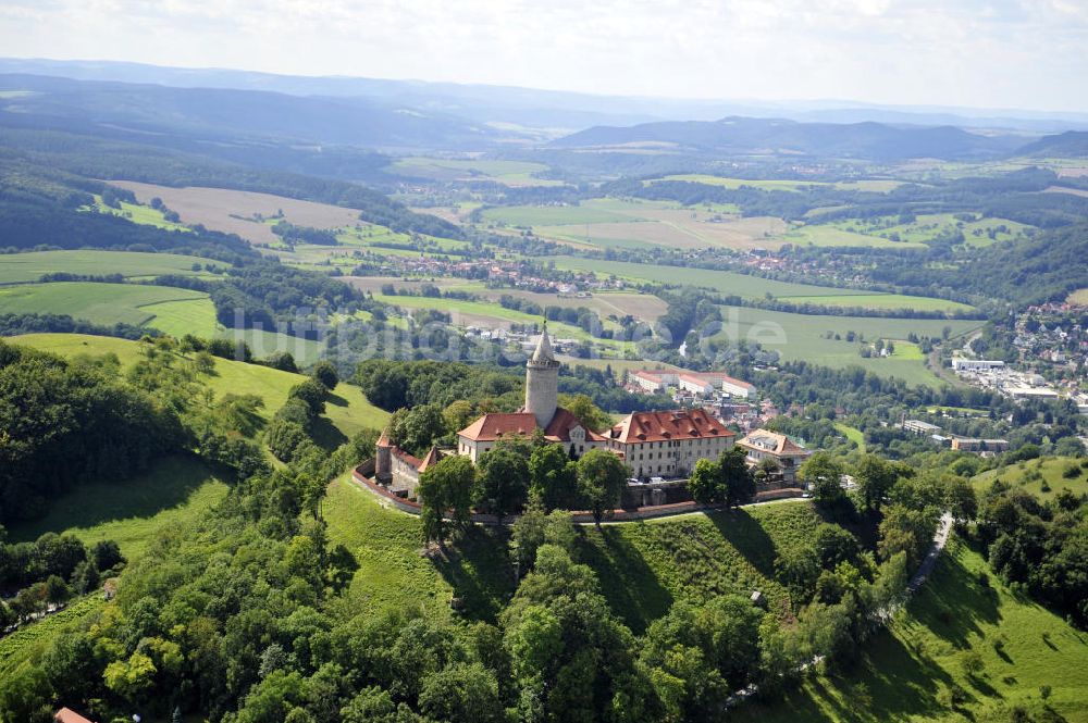 Seitenroda von oben - Die Leuchtenburg in Seitenroda, Thüringen