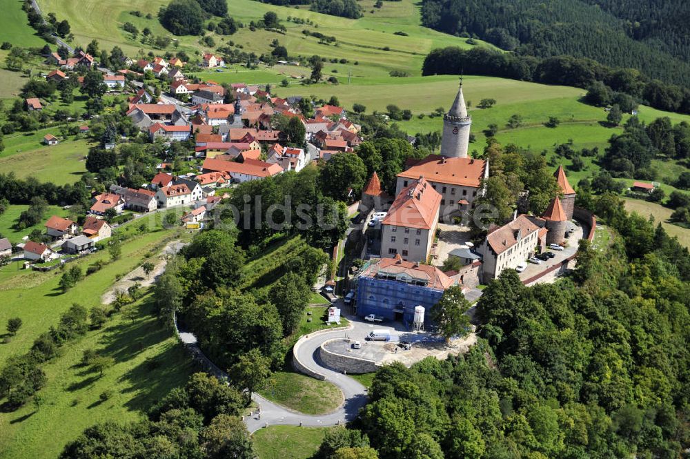 Seitenroda von oben - Die Leuchtenburg in Seitenroda, Thüringen