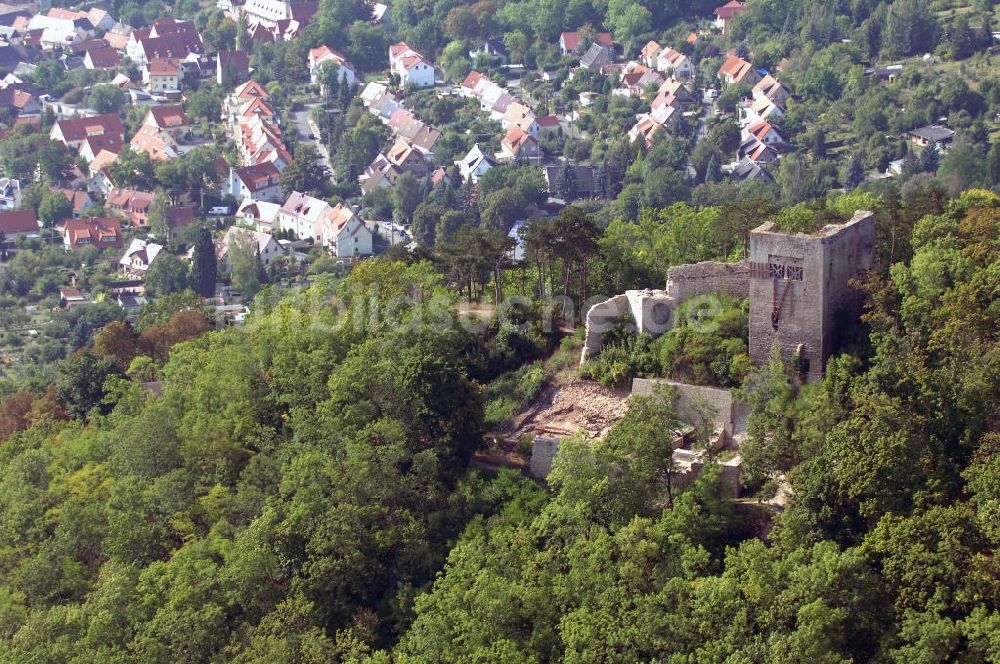 Luftbild JENA - Die Lobdeburg ist eine Burgruine bei Lobeda, einem Ortsteil von Jena.