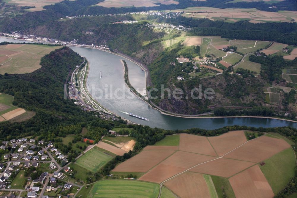 Luftaufnahme Kaub - Die Loreley bei Sankt Goarshausen im Bundesland Rheinland-Pfalz