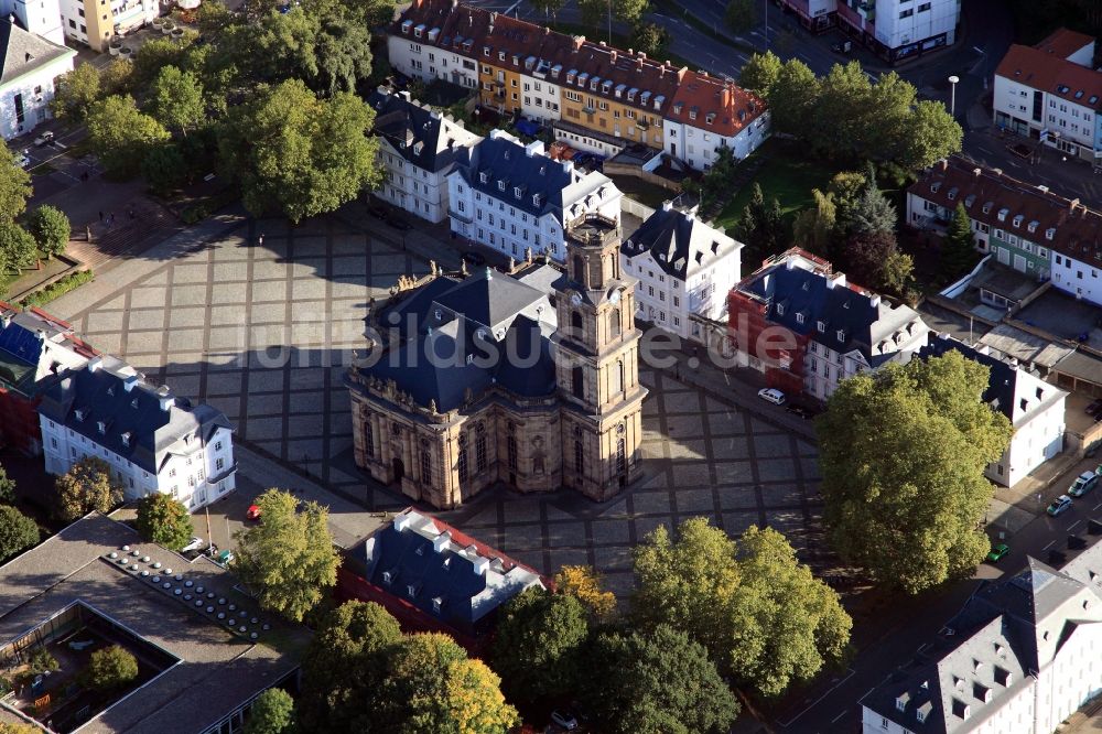 Saarbrücken von oben - Die Ludwigskirche im Alt-Saarbrücken im Bundesland Saarland