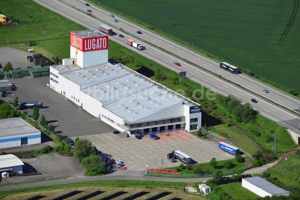 Lützen von oben - Die Lugato Anlage im Gewerbegebiet im Ortsteil Zorbau in Lützen im Bundesland Sachsen-Anhalt