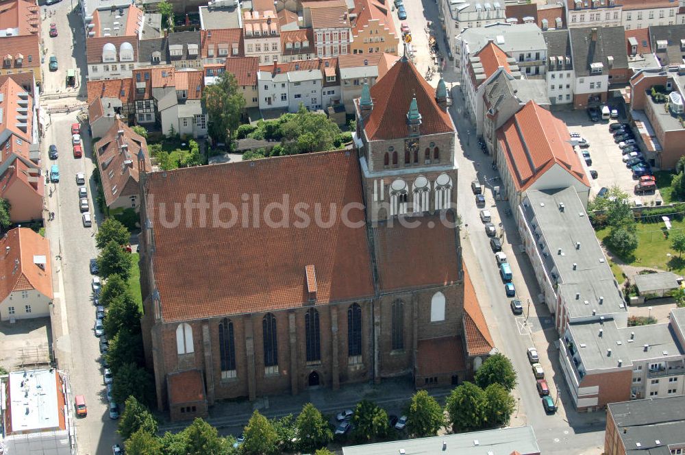 Greifswald von oben - Die St.-Marien-Kirche in Greifswald