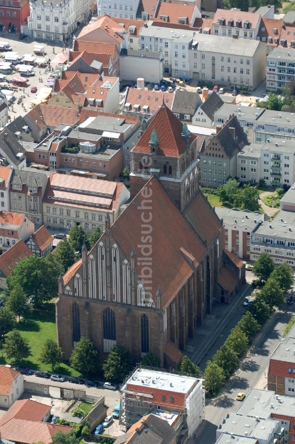 Greifswald aus der Vogelperspektive: Die St.-Marien-Kirche in Greifswald