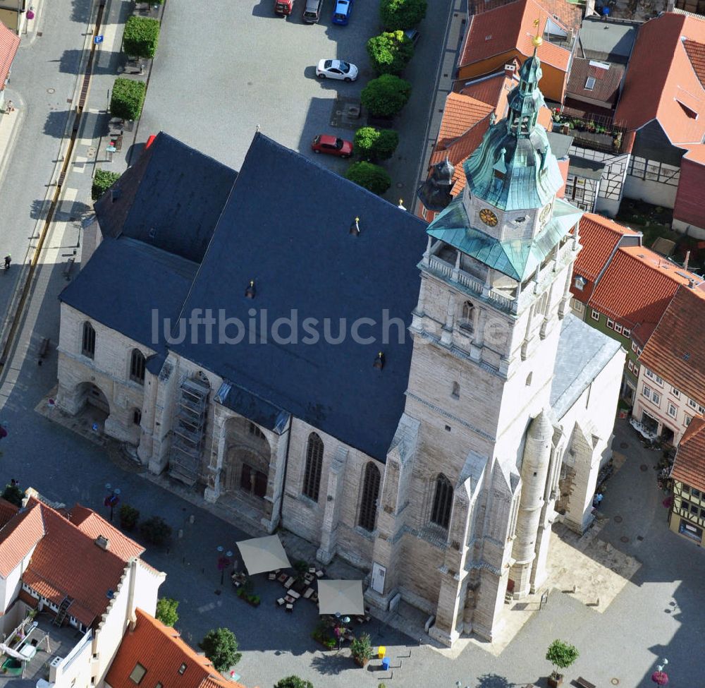 Luftaufnahme Bad Langensalza - Die Marktkirche in Bad Langensalza, Thüringen