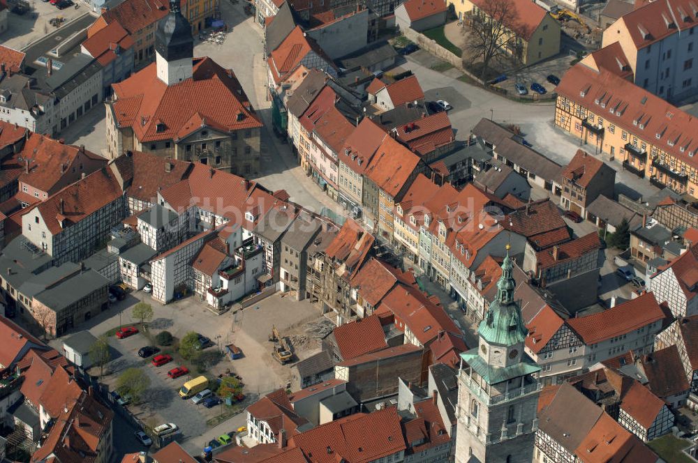 Bad Langensalza von oben - Die Marktstraße in Bad Langensalza