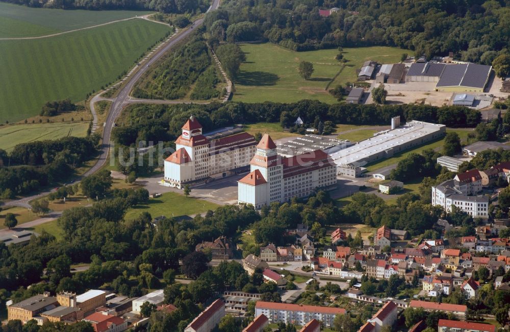 Wurzen von oben - Die Mühlenwerke am Mühlgraben in Wurzen im Bundesland Sachsen