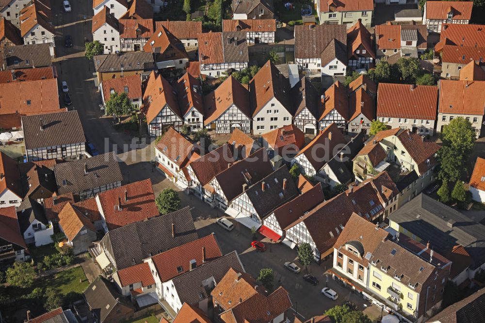 Blomberg von oben - Die Neue Turmstraße in der historischen Altstadt von Blomberg