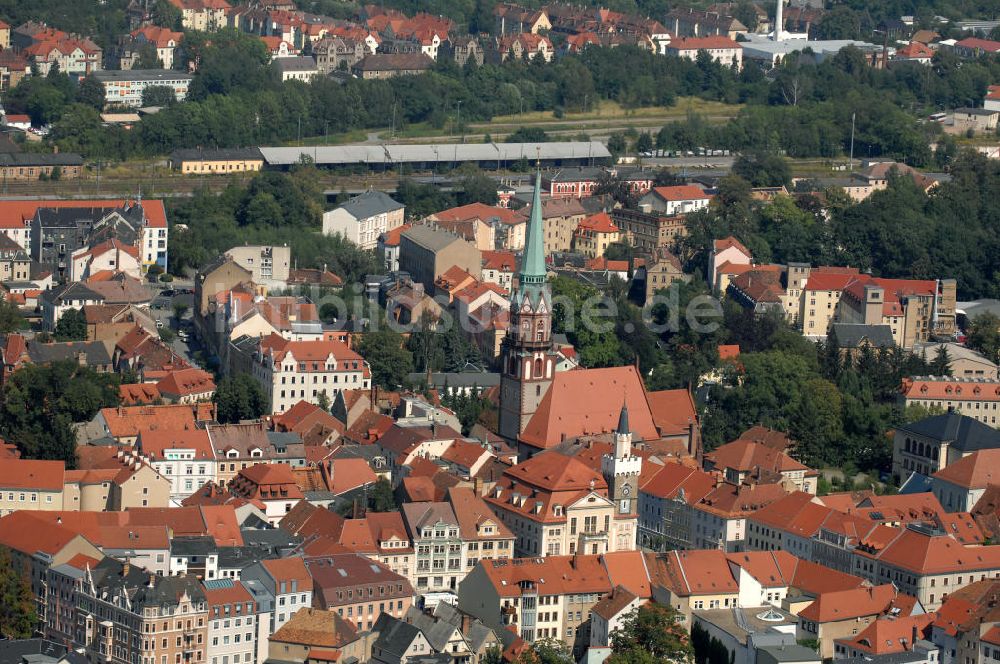 Luftaufnahme Löbau - Die St.-Nikolai-Kirche in Löbau