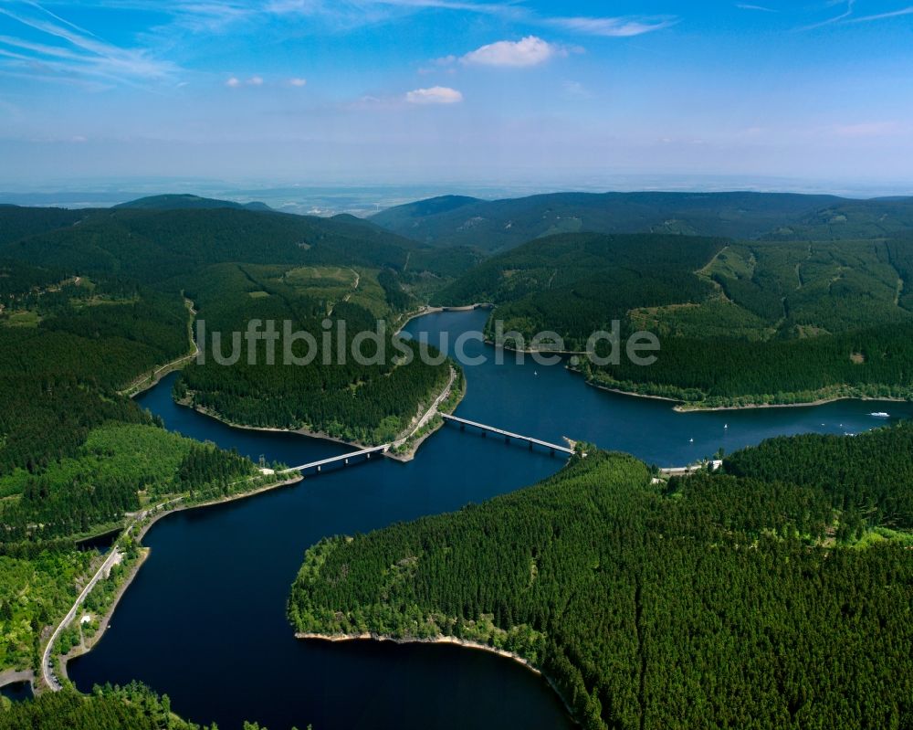 Harz aus der Vogelperspektive: Die Okertalsperre und die Okerstauseen im Harz im Bundesland Niedersachsen