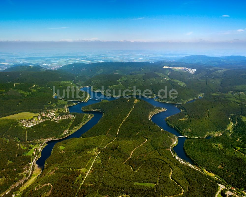 Luftaufnahme Harz - Die Okertalsperre und die Okerstauseen im Harz im Bundesland Niedersachsen