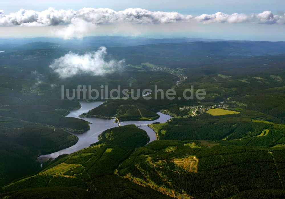 Harz von oben - Die Okertalsperre und die Okerstauseen im Harz im Bundesland Niedersachsen