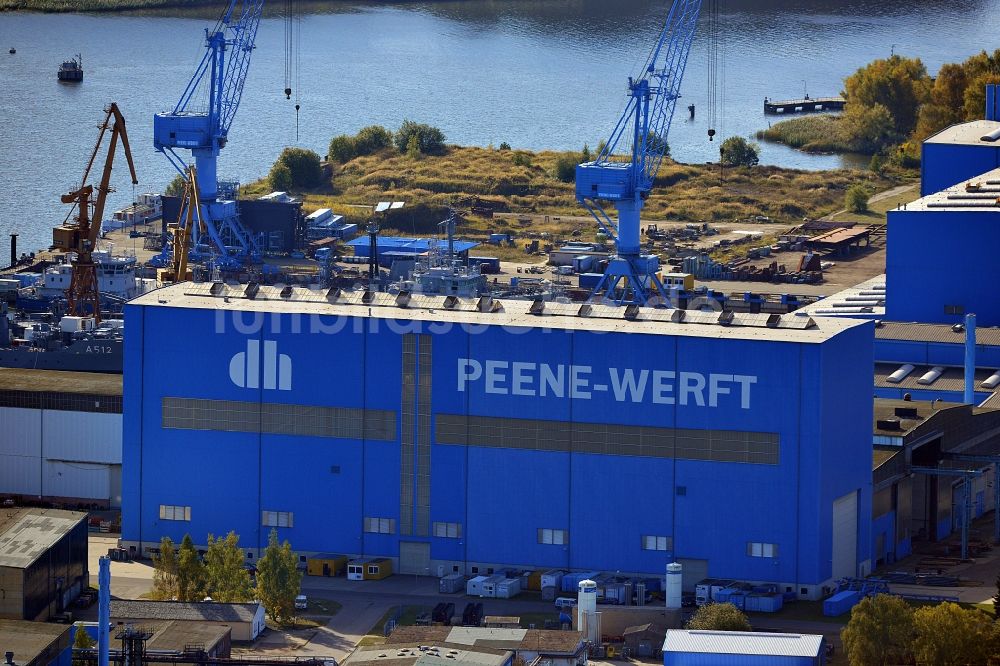 Luftbild Wolgast - Die Peene-Werft in Wolgast im Bundesland Mecklenburg-Vorpommern