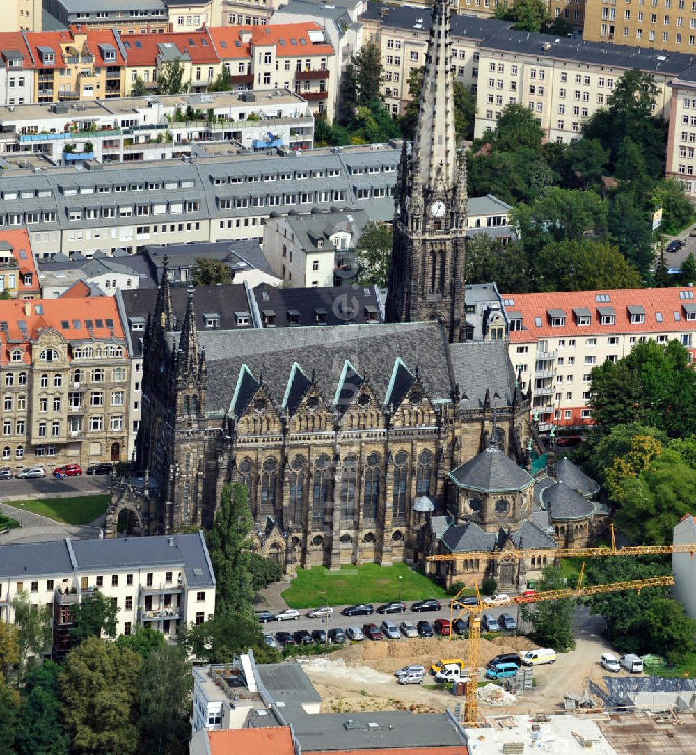 Luftbild Leipzig - Die Peterskirche in Leipzig, Sachsen