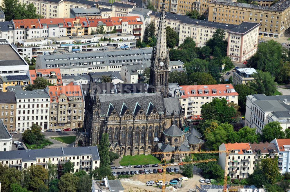 Luftaufnahme Leipzig - Die Peterskirche in Leipzig, Sachsen