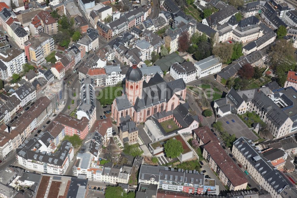 Luftaufnahme Mainz - Die Pfarrkirche Sankt Stephan in Mainz im Bundesland Rheinland-Pfalz