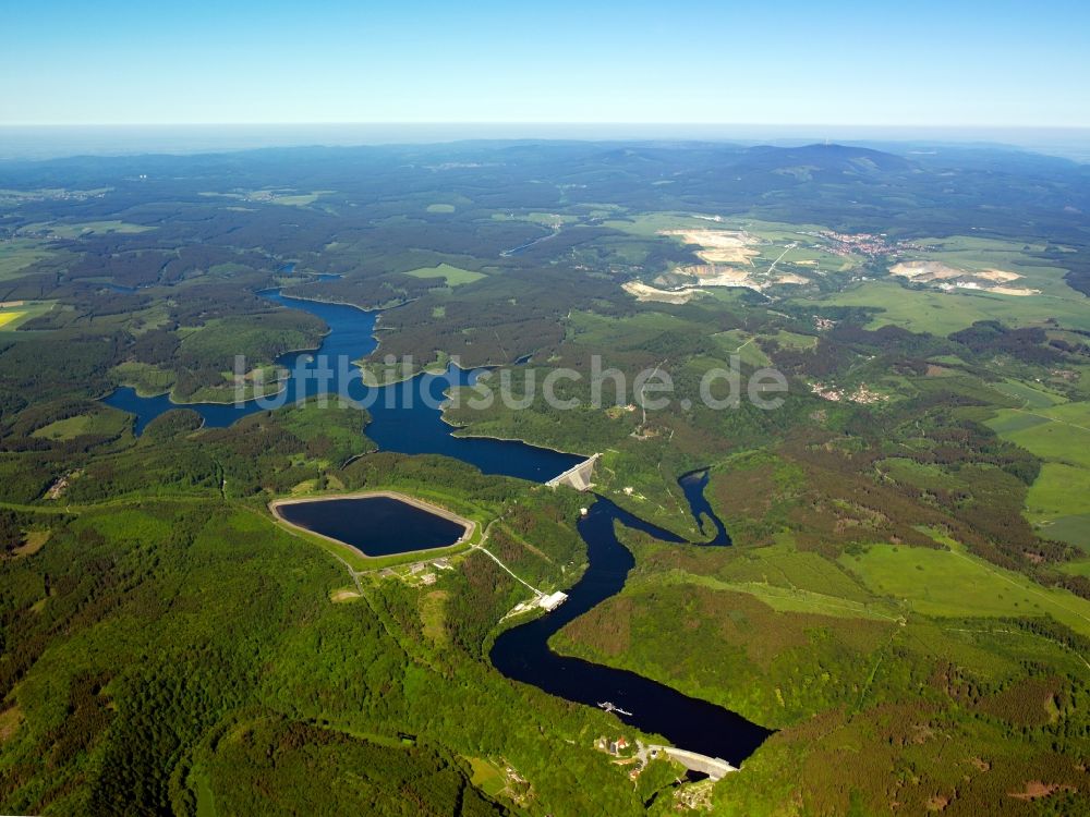 Oberharz am Brocken aus der Vogelperspektive: Die Rappbodetalsperre und der Rappbodestausee im Landkreis Harz im Bundesland Sachsen-Anhalt