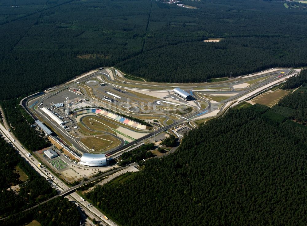 Luftbild Hockenheim - Die Rennstrecke Hockenheimring in Baden-Württemberg