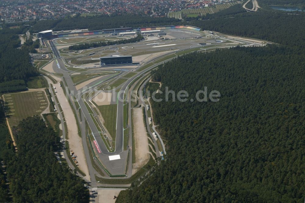 Hockenheim aus der Vogelperspektive: Die Rennstrecke Hockenheimring in Baden-Württemberg