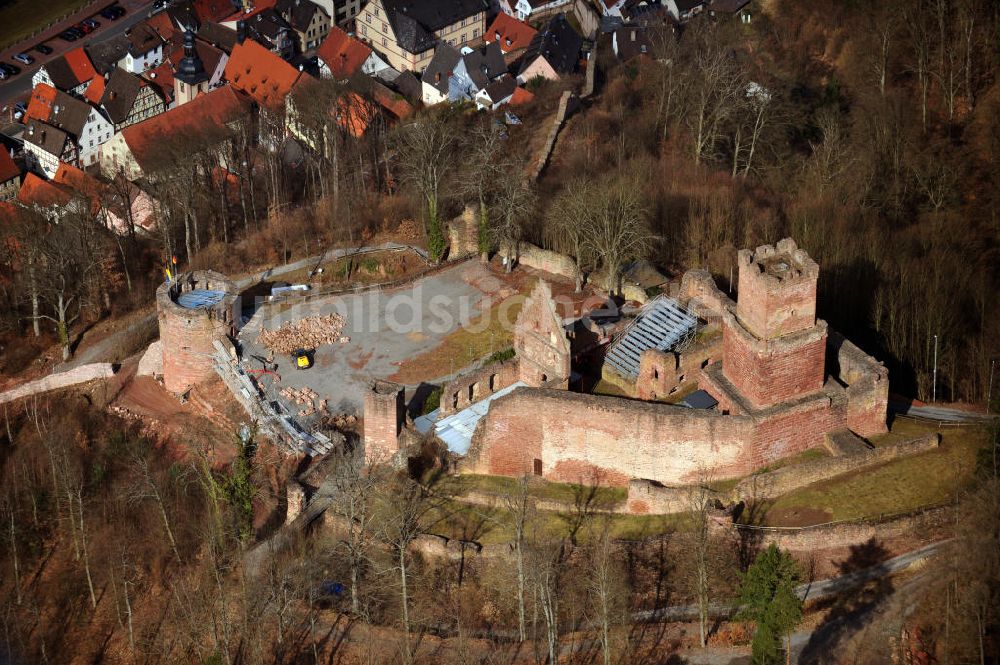 Freudenberg von oben - Die Ruine der Freudenburg in Freudenberg in Baden-Württemberg