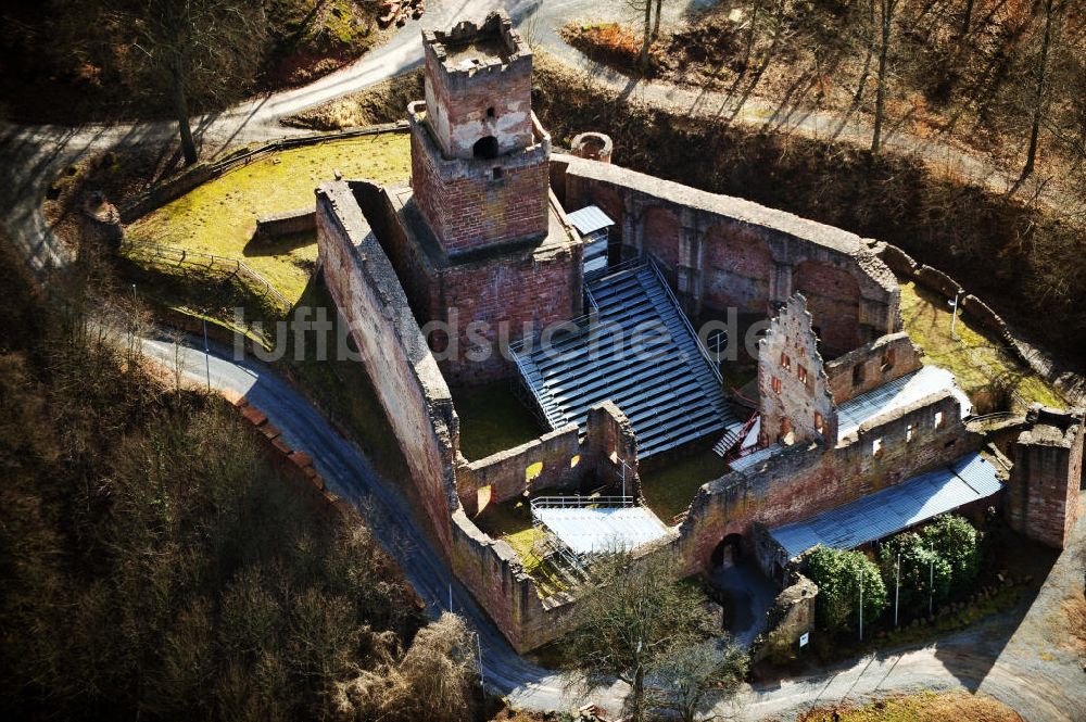 Luftbild Freudenberg - Die Ruine der Freudenburg in Freudenberg in Baden-Württemberg