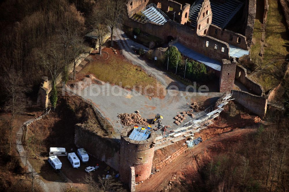 Luftbild Freudenberg - Die Ruine der Freudenburg in Freudenberg in Baden-Württemberg