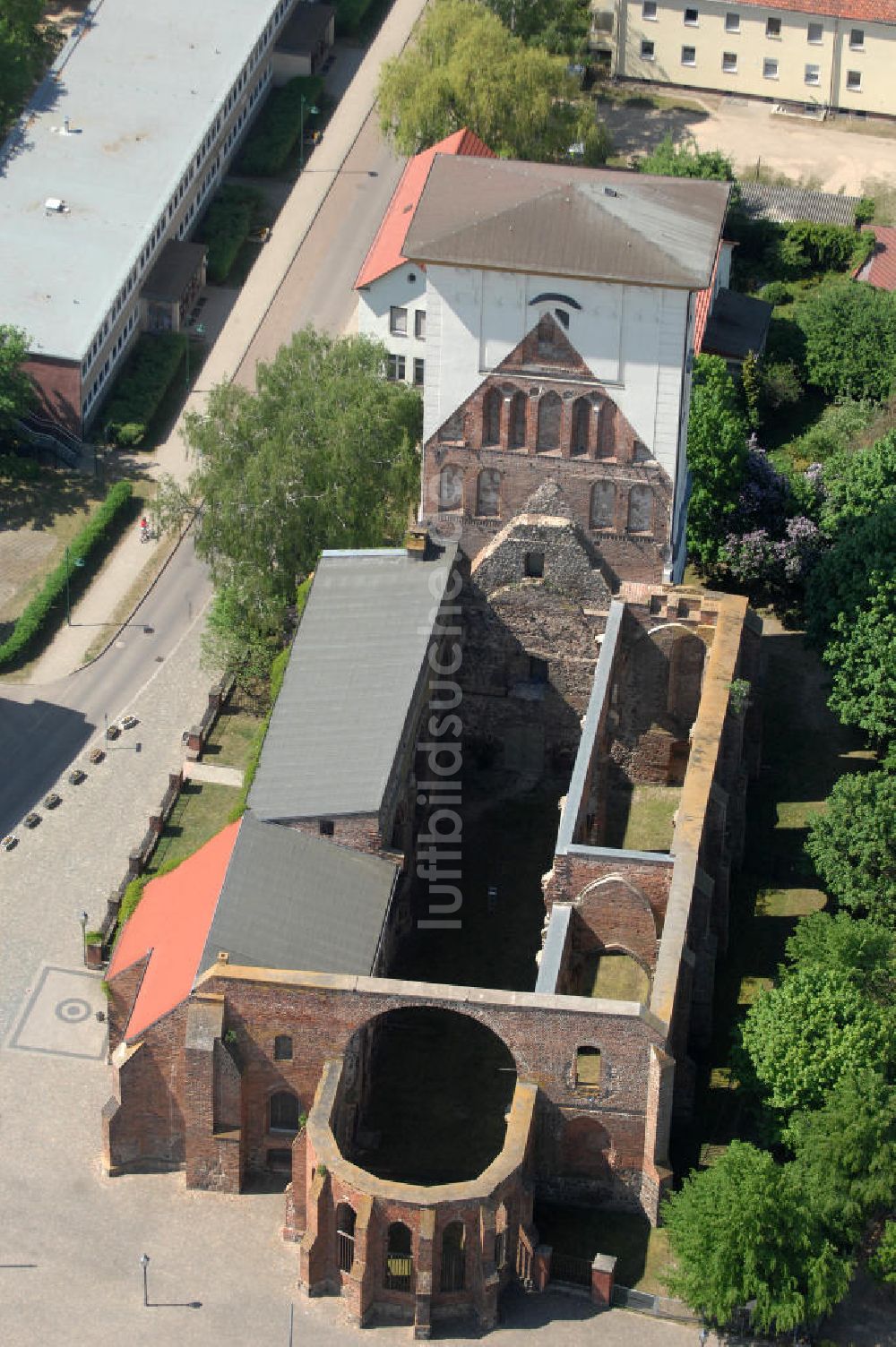 Luftaufnahme Wriezen - Die Ruine der St. Marienkirche in Wriezen