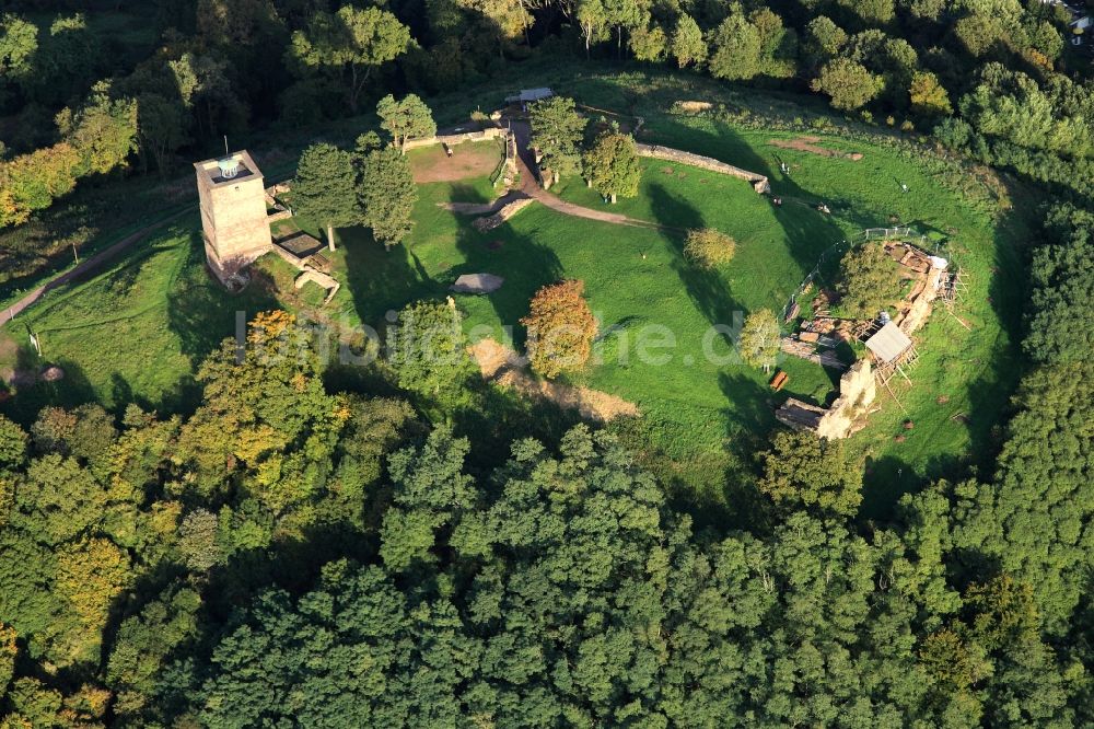 Rehlingen-Siersburg von oben - Die Ruine der Siersburg in Rehlingen-Siersburg im Bundesland Saarland