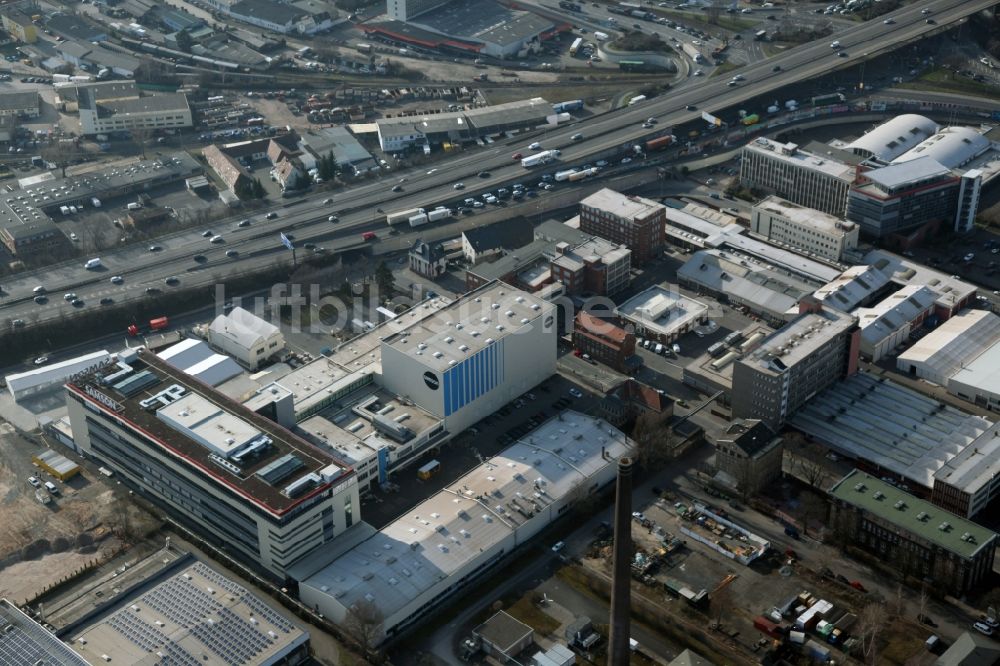 Frankfurt am Main von oben - Die Samson-Werke in Frankfurt am Main im Bundesland Hessen