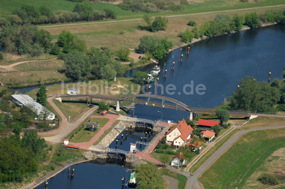 Luftaufnahme Schwedt - Die Schleuse Schwedt