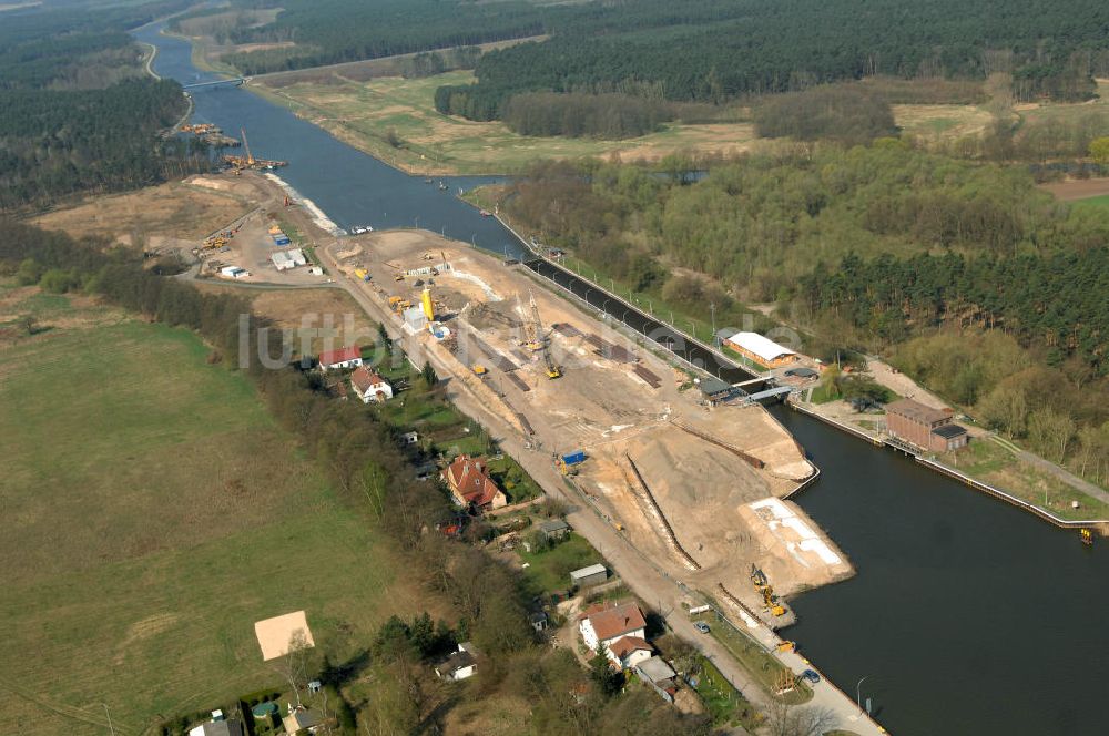 WUSTERWITZ von oben - Die Schleuse in Wusterwitz