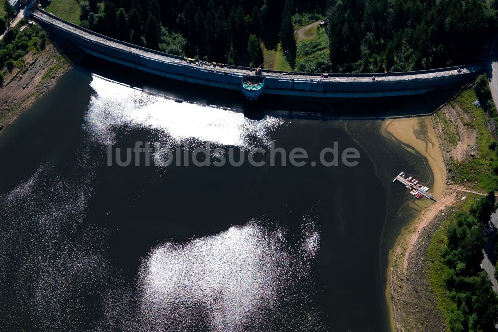 Forbach von oben - Die Schwarzenbachtalsperre im Schwarzwald im Bundesland Baden-Württemberg