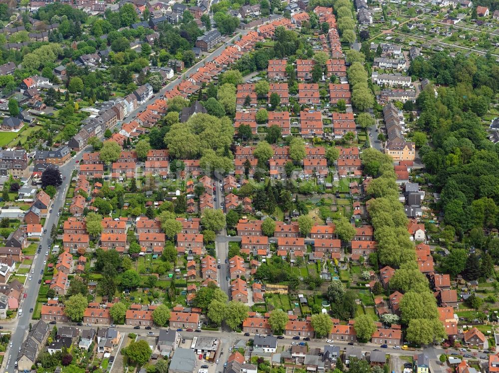 Oberhausen aus der Vogelperspektive: Die Siedlung Stemmersberg im Stadtteil Heide in Oberhausen in Nordrhein-Westfalen