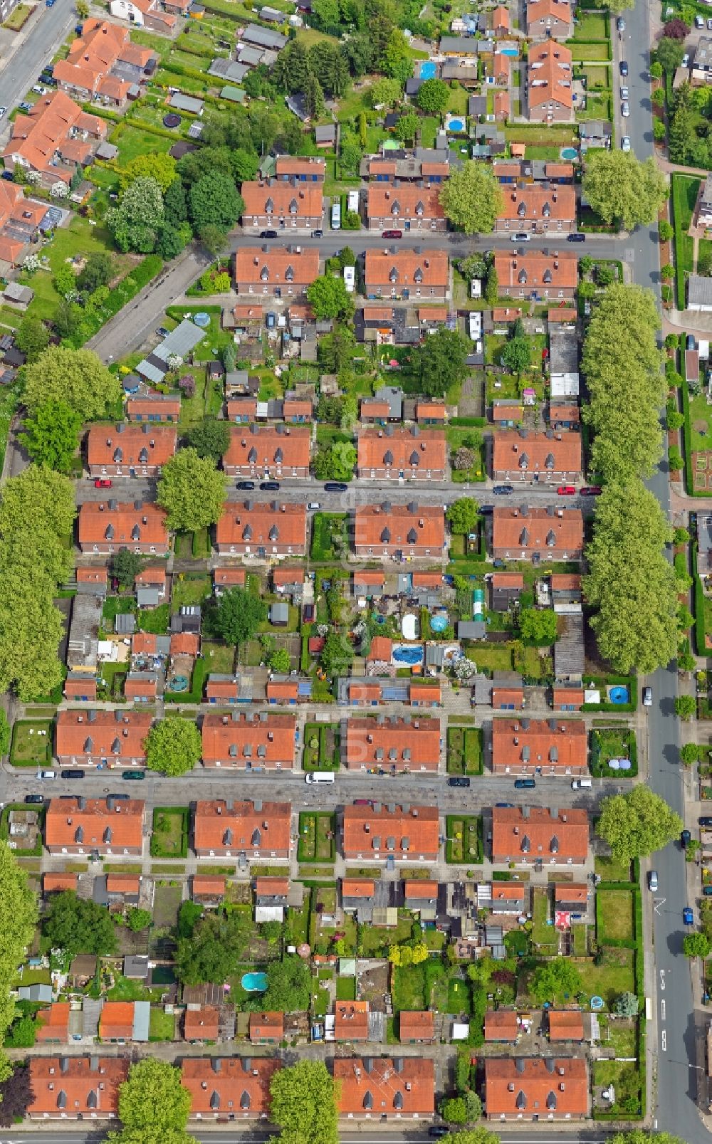 Oberhausen aus der Vogelperspektive: Die Siedlung Stemmersberg im Stadtteil Heide in Oberhausen in Nordrhein-Westfalen