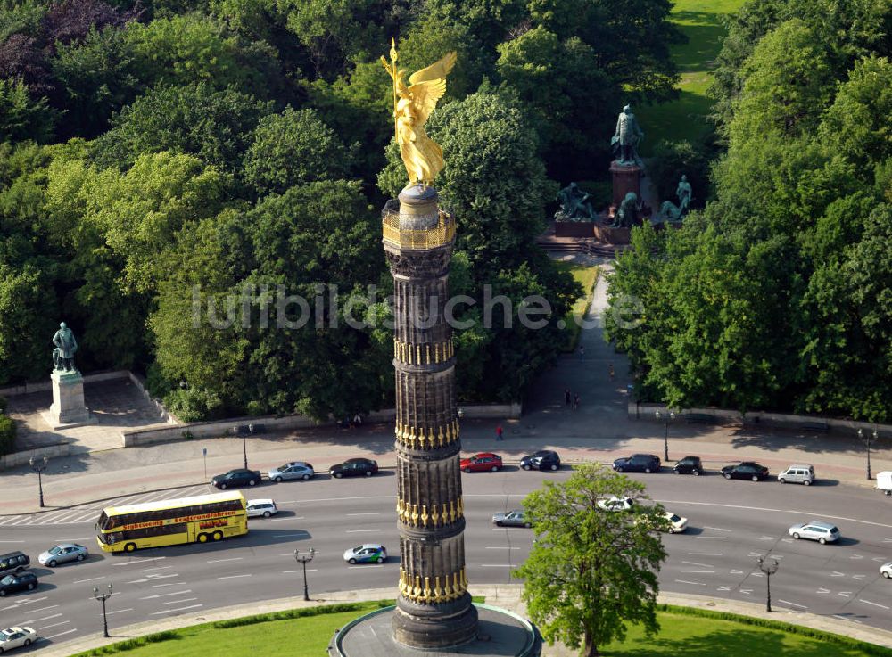 Luftaufnahme Berlin - Die Siegessäule in Berlin